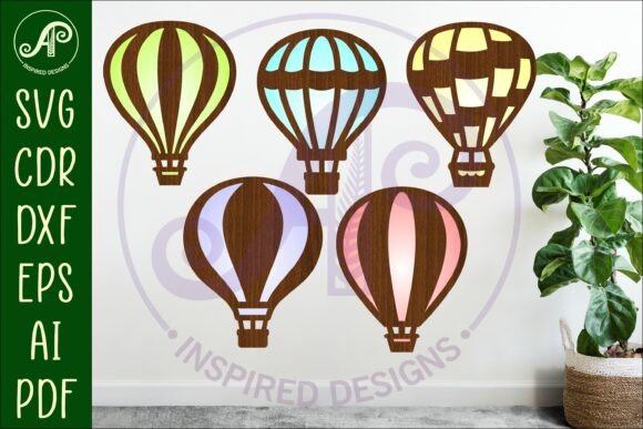 Download Hot Air Balloon Laser Cut Outs SVG File - Balloon Collection