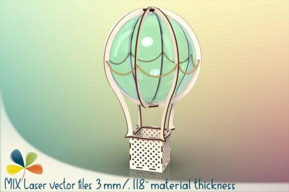 Download Hot Air Balloon Gift Box Laser Cut Files - Balloon Collection