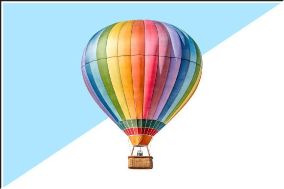 Download Rainbow Hot Air Balloon PNG - Balloon Collection