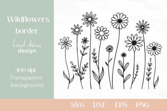 Download Minimalist Wild Flower Border SVG - Premium Bundle