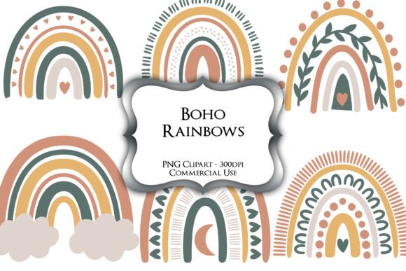 Download Boho Rainbows PNG Clipart Graphics - Graphic Collection