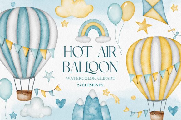 Download Watercolor Hot Air Balloon Clipart - Balloon Collection