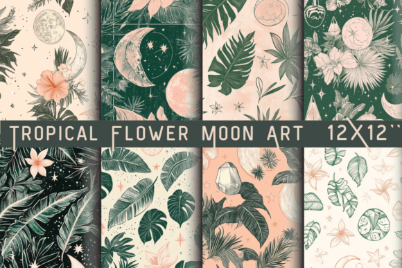 Download Tropical Flower Moon Art - Moon art Collection