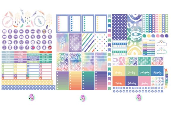 Download Boho Stickers, Happy Planner Printable - Stickers Collection