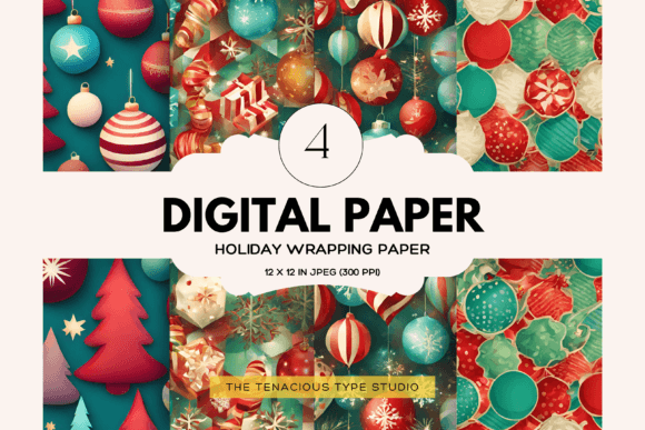 Download Ornament Holiday Digital Paper Pack - Holiday digital paper pack Collection