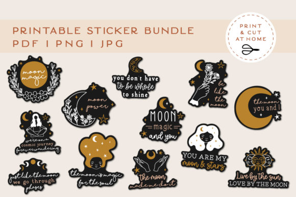 Download Moon Sticker Bundle Magic Stickers - Stickers Collection