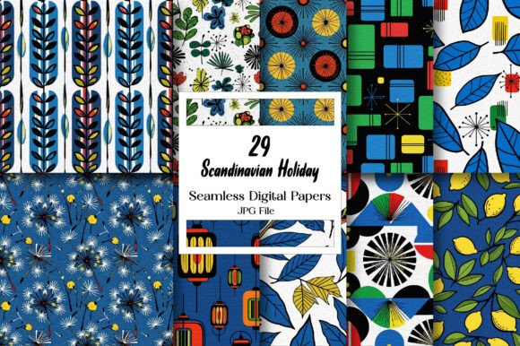 Download Scandinavian Holiday Digital Paper - Premium Resources