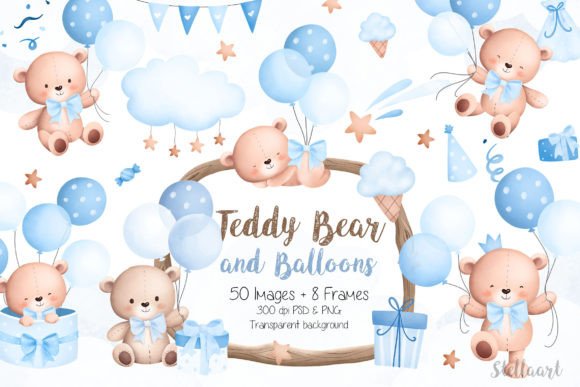 Download Baby Teddy Bears and Balloons - Balloon Collection